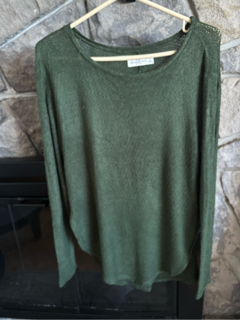 Abercrombie & Fitch Olive Green Lightweight Long Sleeve Top